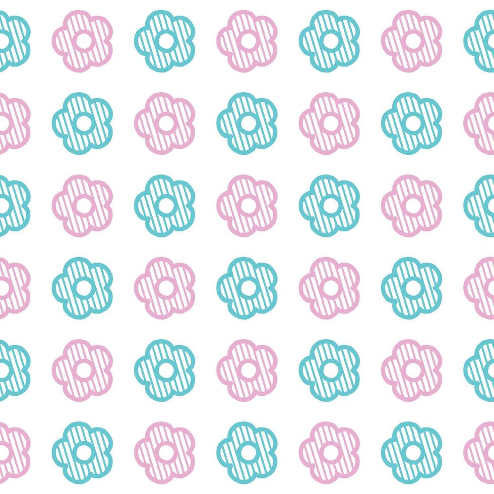 margherita fiore senza soluzione di continuità modello. pastello rosa e blu fiore su bianca sfondo. piatto illustrazione immagini vettore