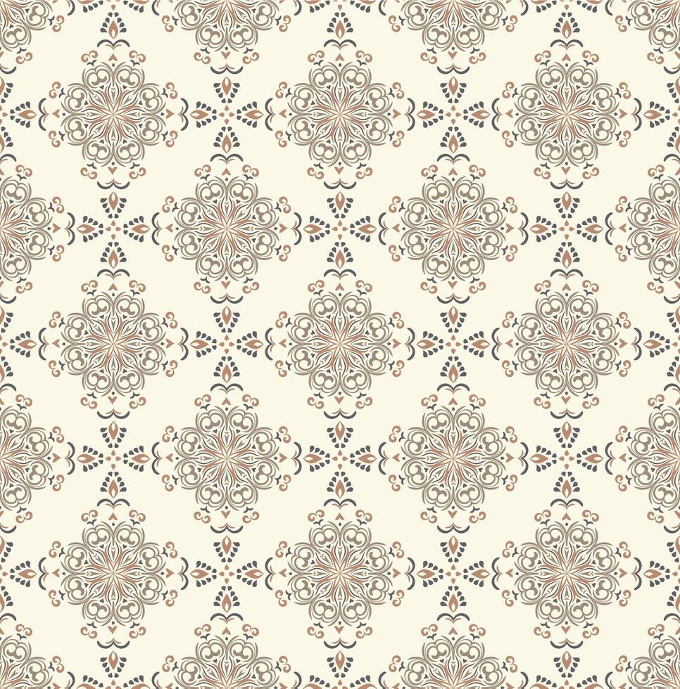 astratto geometrico senza soluzione di continuità modello. orientale struttura, elegante pizzo sfondo. indiano tradizionale lusso sfondo. delicato moderno design per tessuto, sfondo, biancheria. mandala modello. vettore