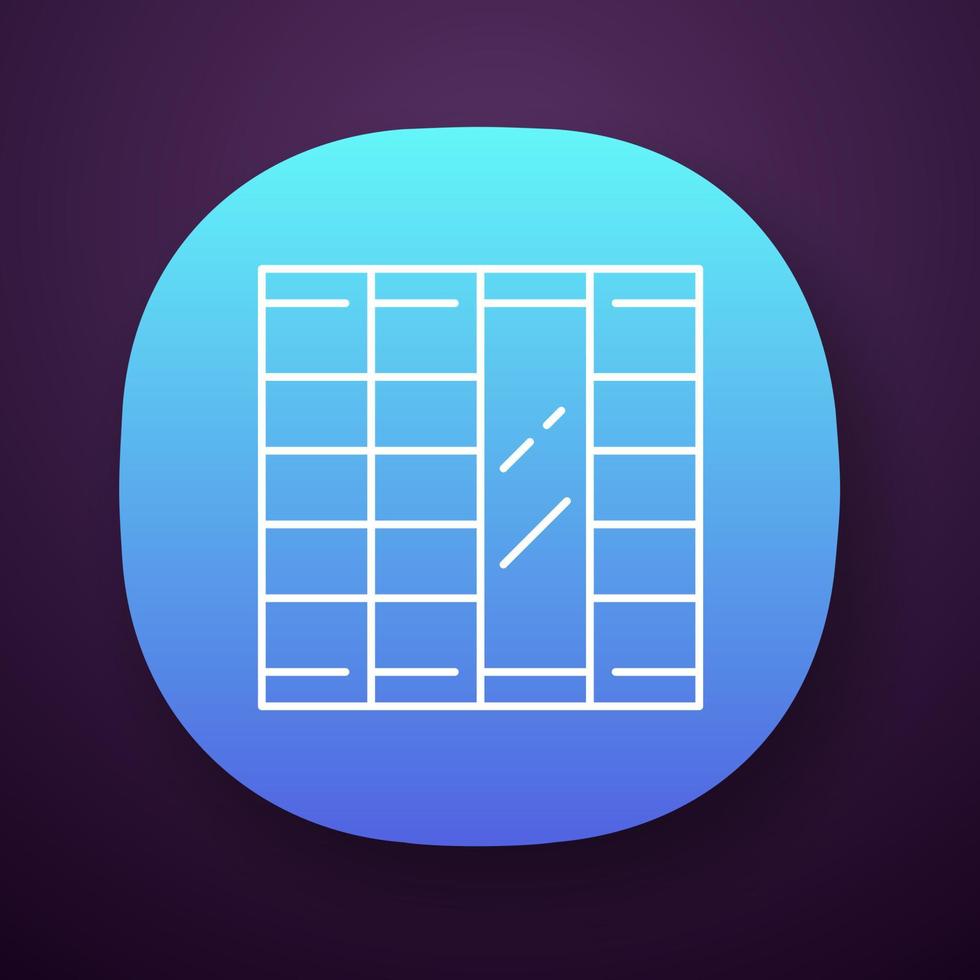 icona dell'app pannelli shoji. porta, finestra, divisorio tradizionale giapponese. mobili orientali. progettazione di interni per la casa. interfaccia utente ui ux. applicazione web o mobile. illustrazione vettoriale isolato