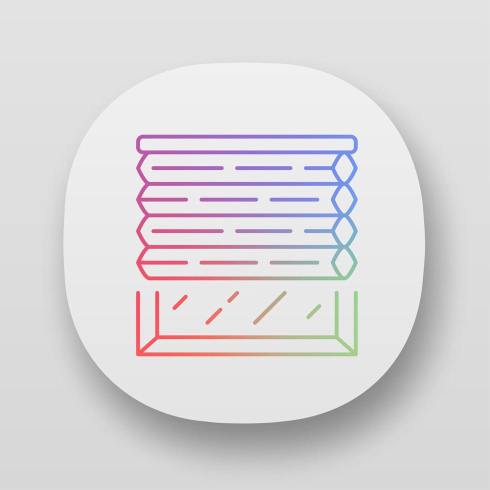 icona dell'app sfumature cellulari. tapparelle. oscurante camera motorizzata persiane. progettazione del soggiorno. interfaccia utente ui ux. applicazioni web o mobili. illustrazioni vettoriali isolate