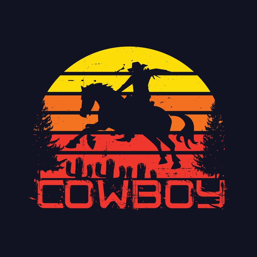 stampa t-shirt con il concetto di cowboy. illustrazione vettoriale