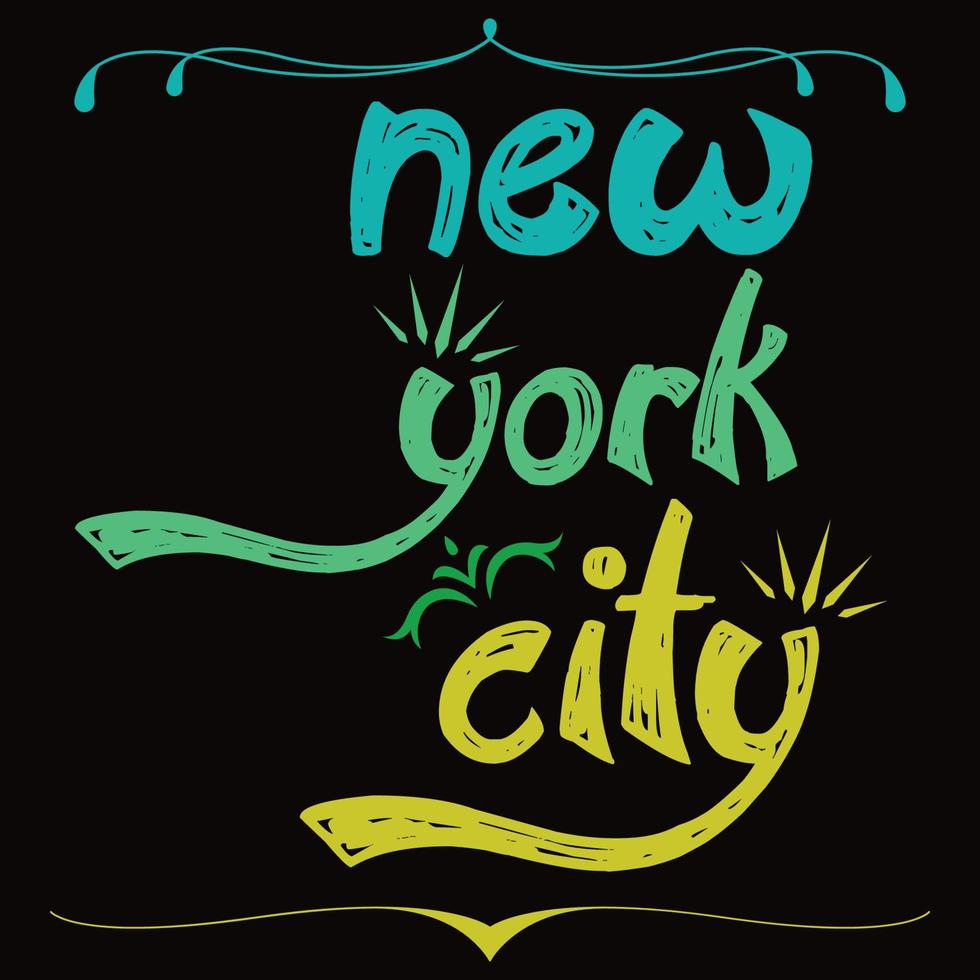 stampa del design della maglietta vettoriale di New York City