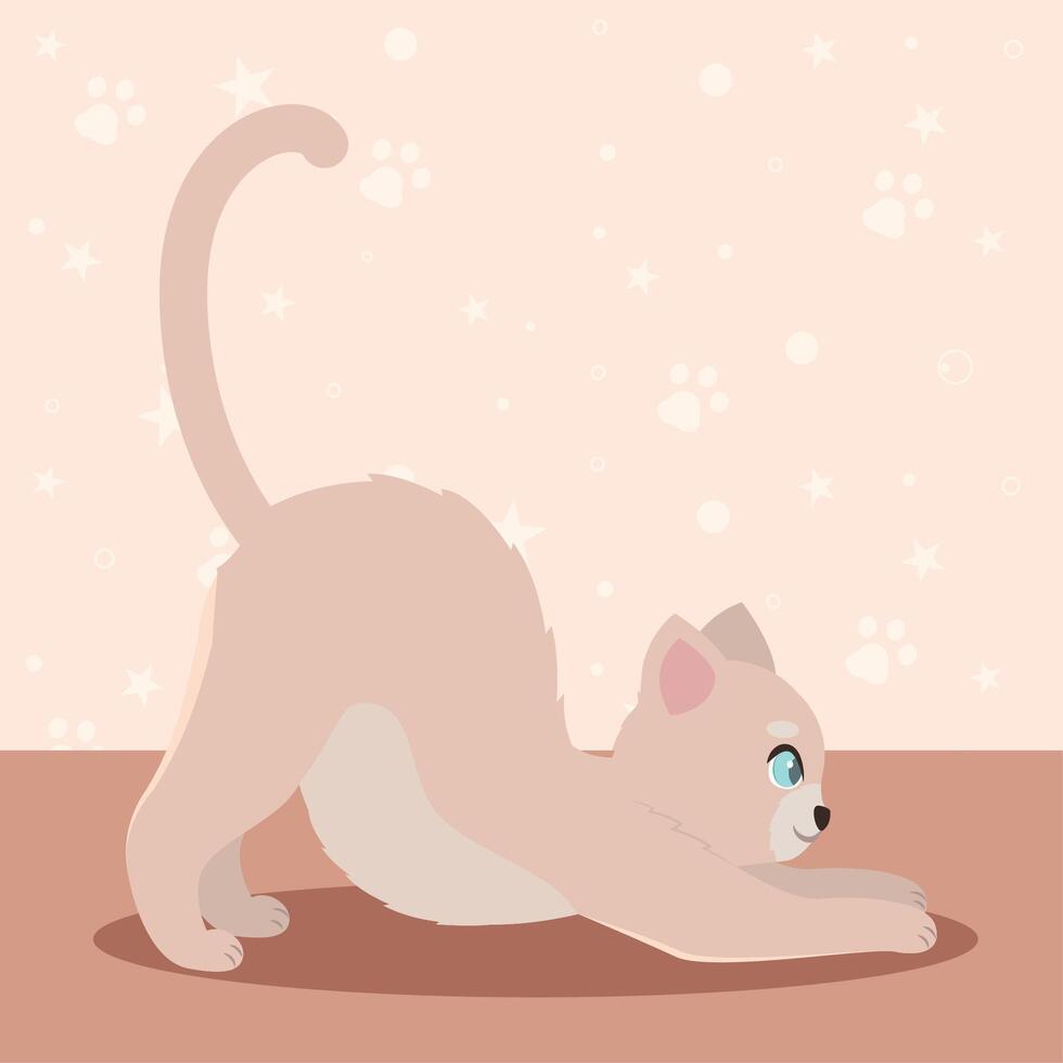 carino gatto cartone animato kawaii vettore illustrazione