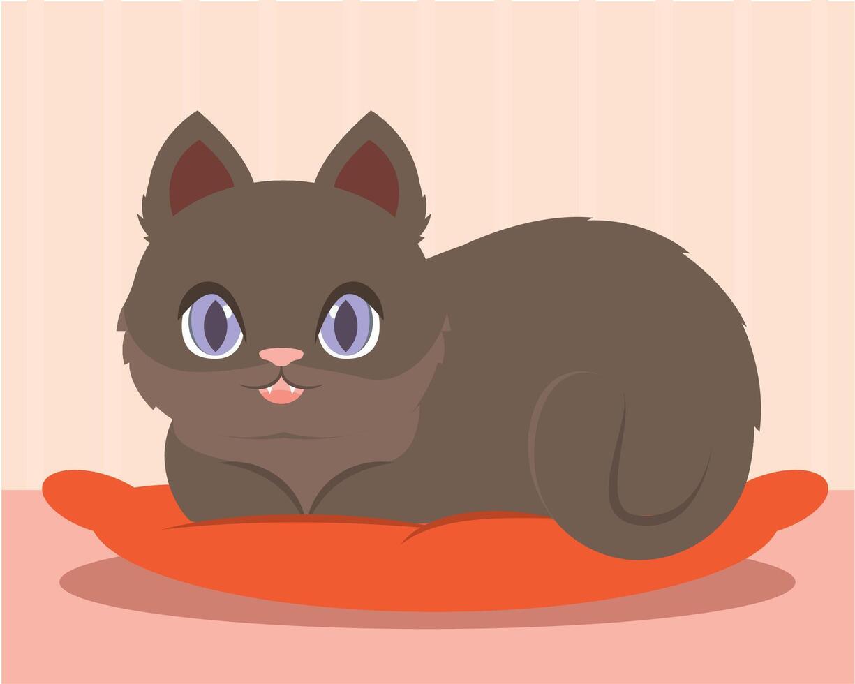 carino gatto cartone animato kawaii vettore illustrazione