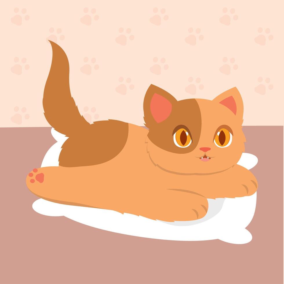 carino gatto cartone animato kawaii vettore illustrazione