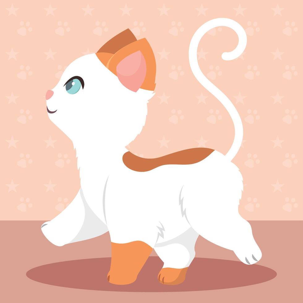 carino gatto cartone animato kawaii vettore illustrazione