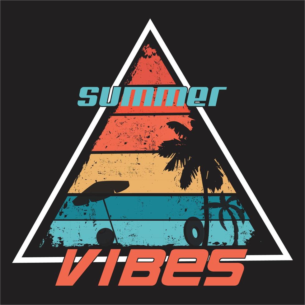 t-shirt design vibrazioni estive vettore