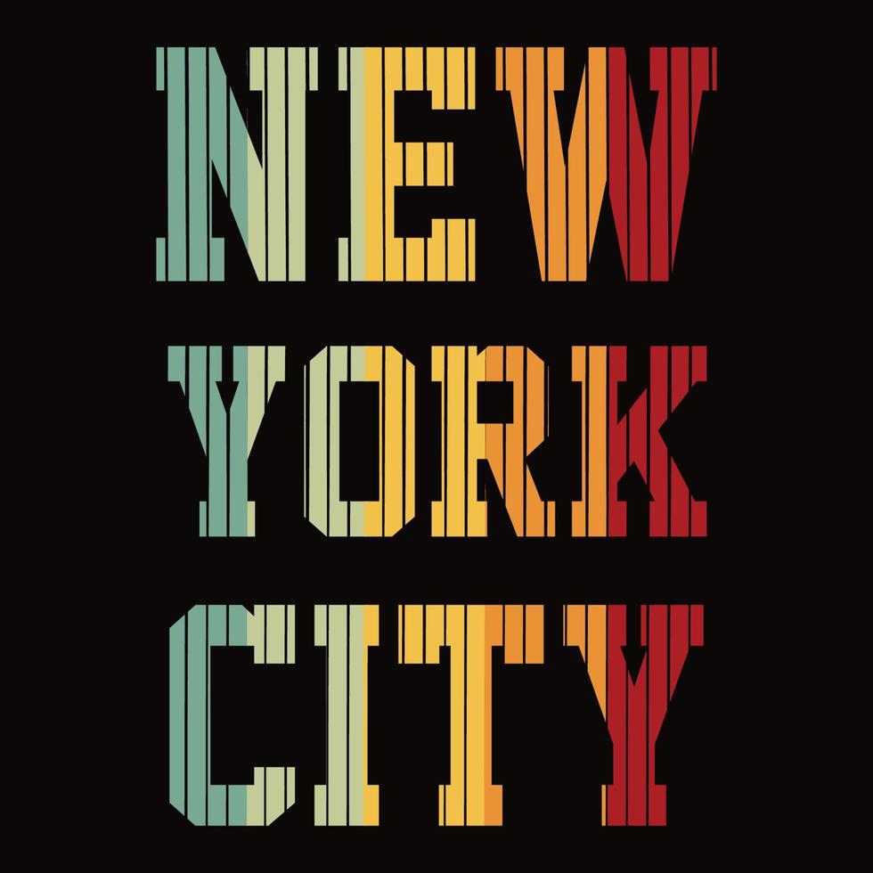 design della maglietta alla moda tipografica di New York City vettore