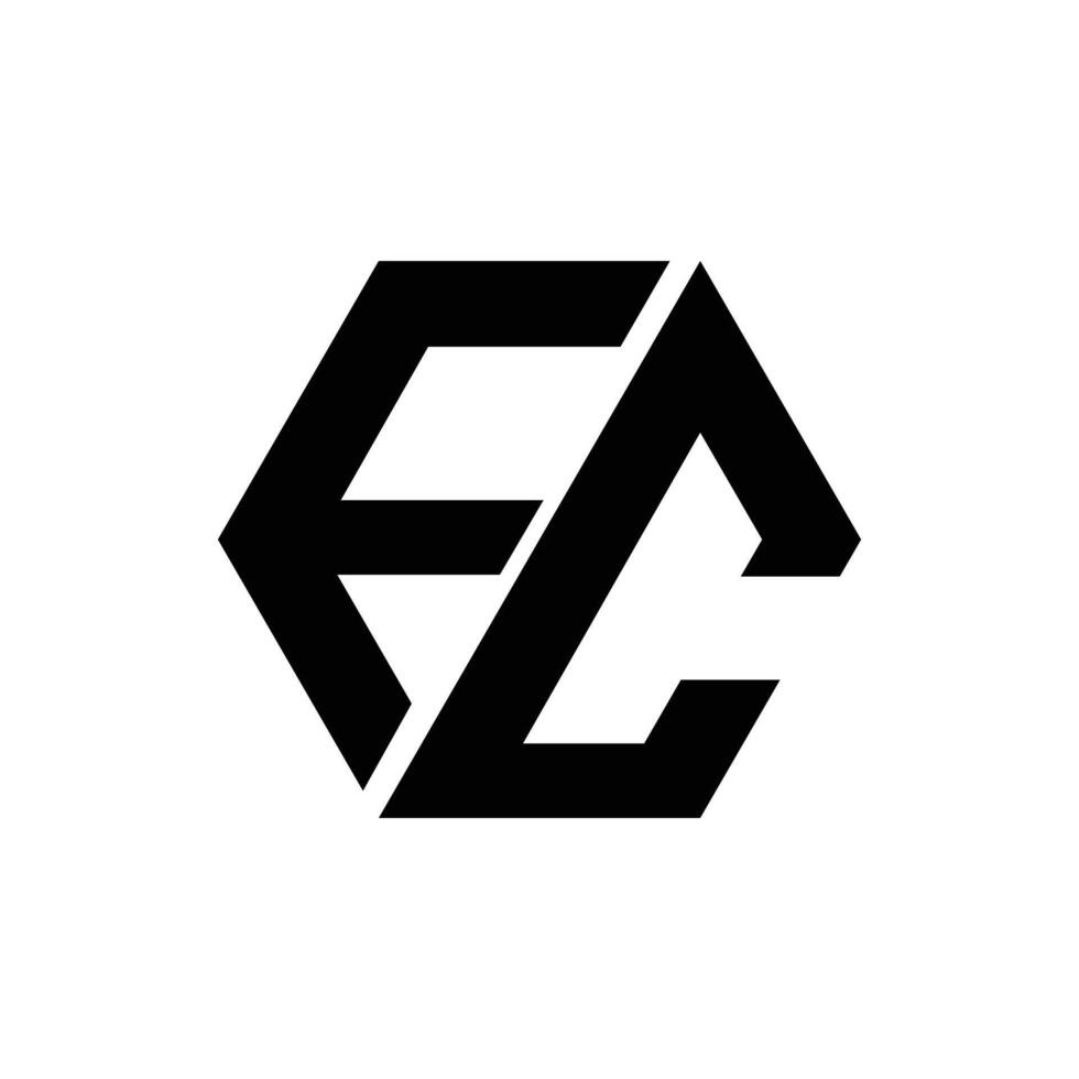 esagonale moderno forma lettera ec o fc unico iniziale monogramma logo concetto vettore