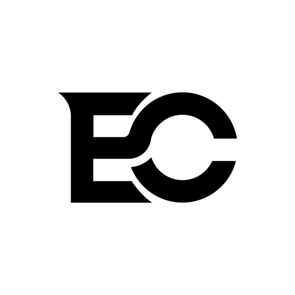 lettera ec con geometrico linea forma creativo tipografia moderno monogramma logo idea vettore
