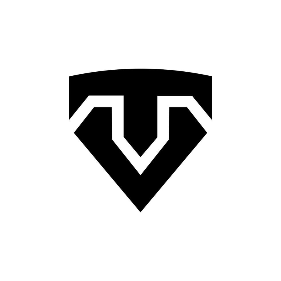 lettera tv o vt con Leone testa forma moderno moderno piatto monogramma logo vettore