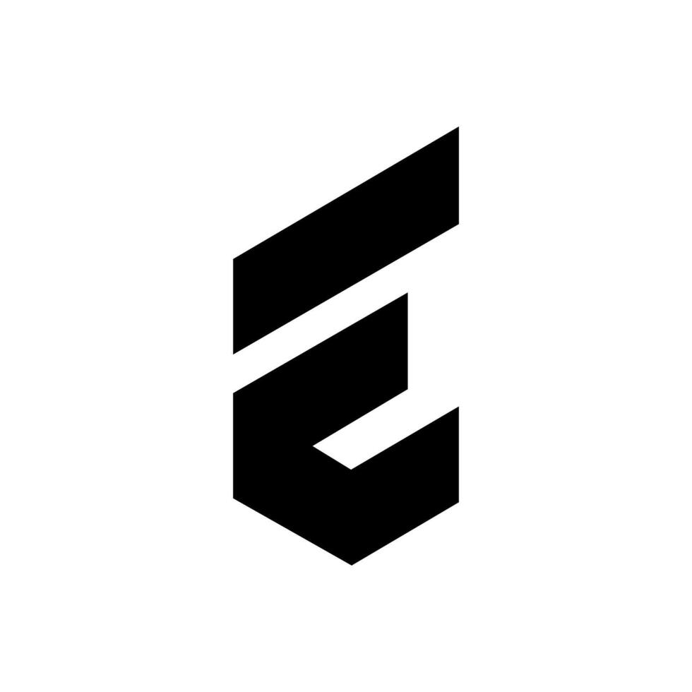 lettera e grassetto forma moderno unico tipografia monogramma attività commerciale logo vettore