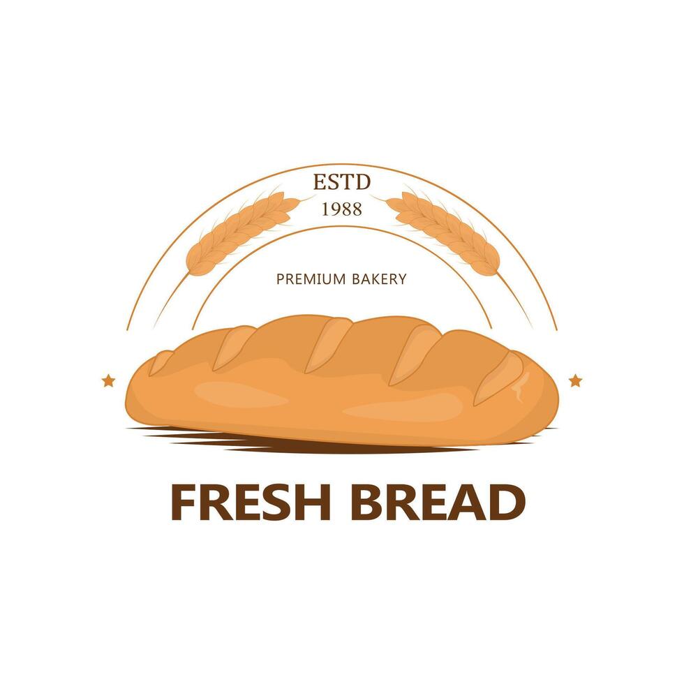 fresco pane logo con baguette vettore