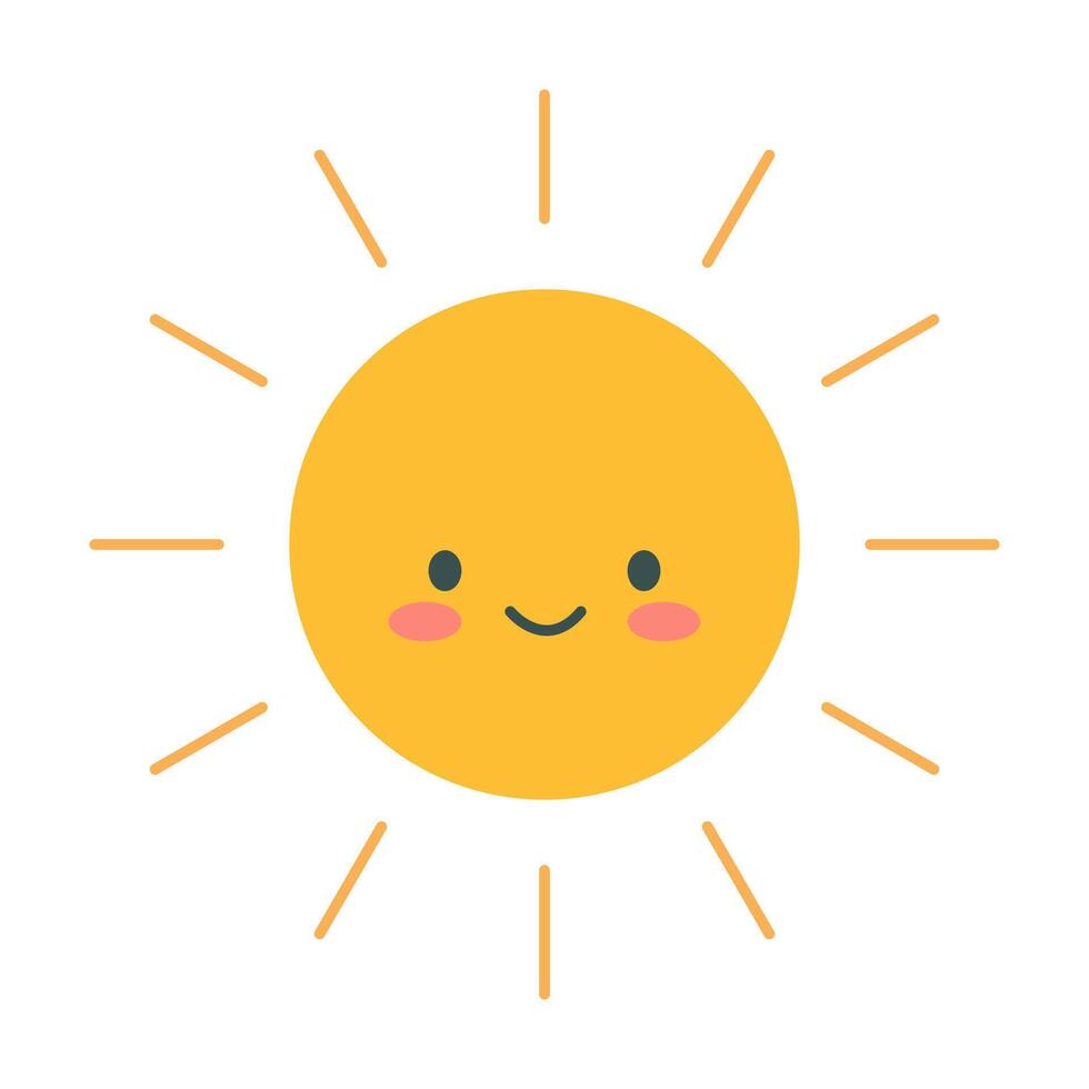 carino sorridente sole. vettore illustrazione.
