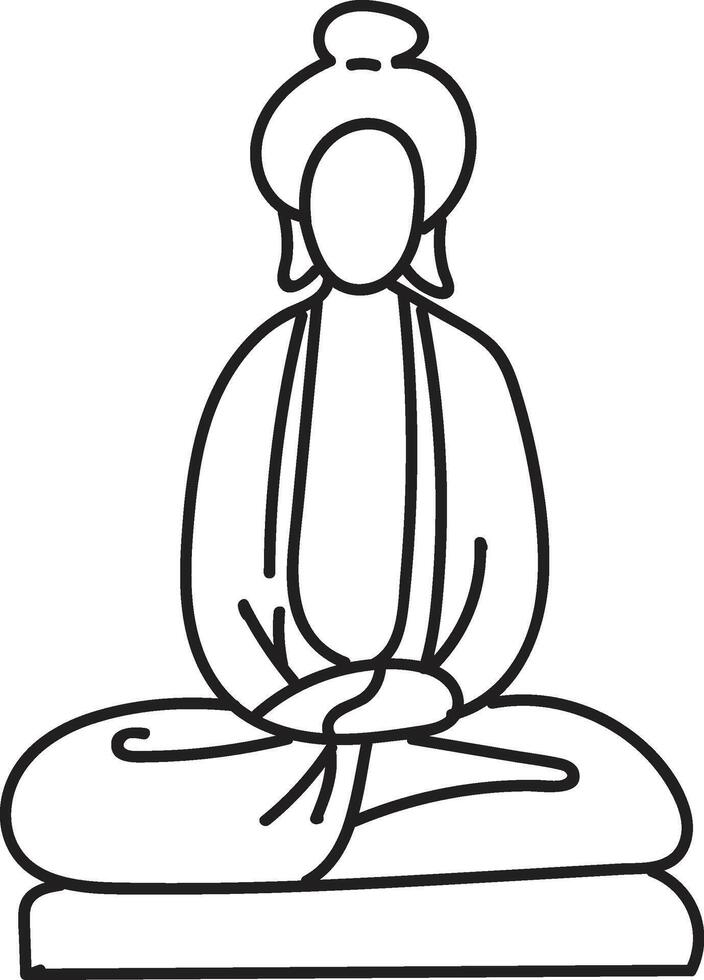 mano disegnato Budda scultura nel piatto stile vettore