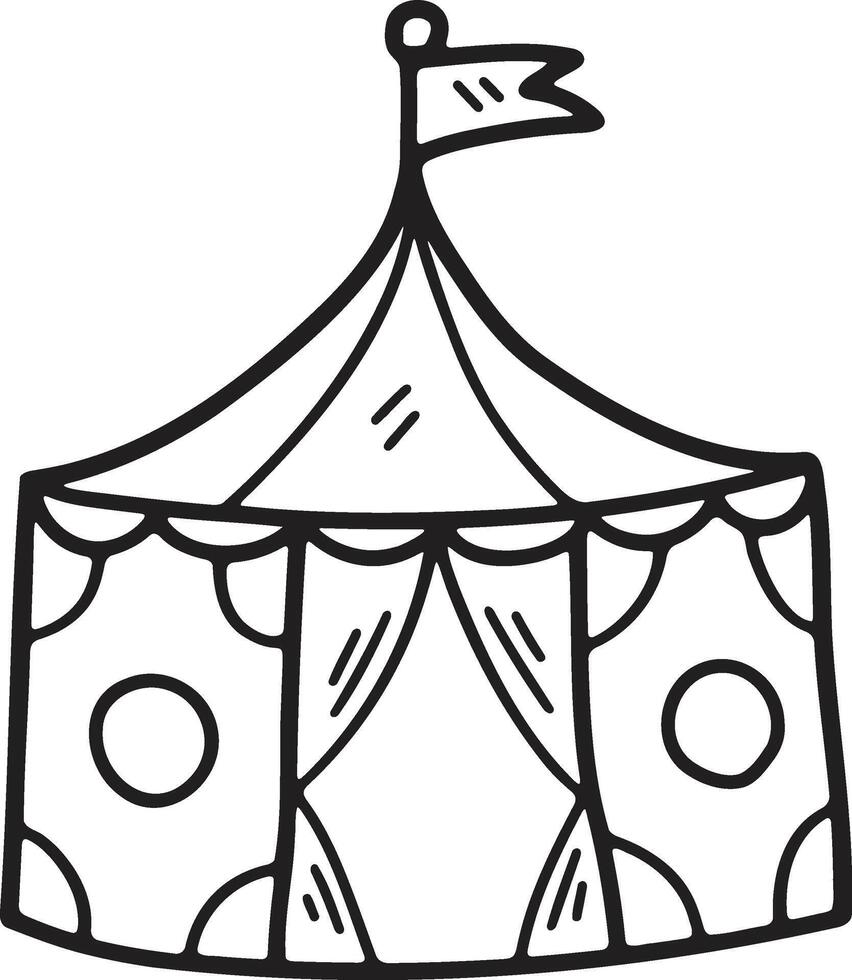 mano disegnato carnevale tenda nel piatto stile vettore