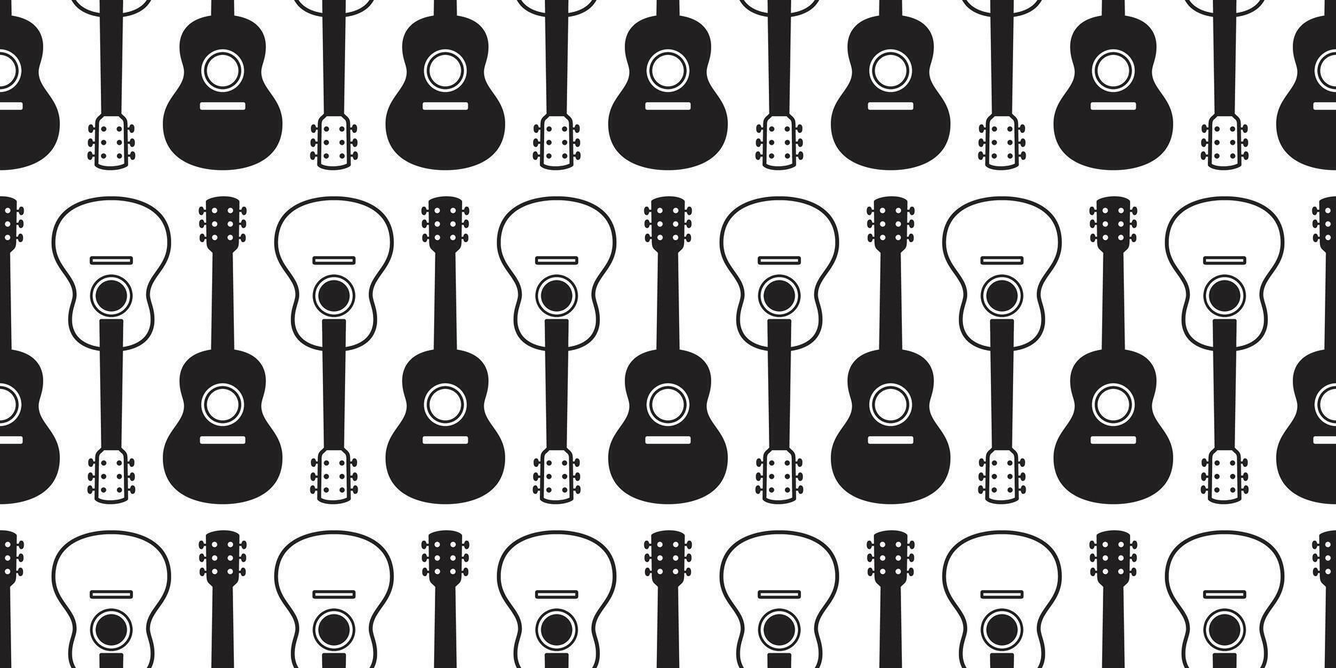 chitarra senza soluzione di continuità modello vettore basso ukulele icona logo simbolo musica ripetere sfondo piastrella sfondo sciarpa isolato grafico cartone animato illustrazione scarabocchio design