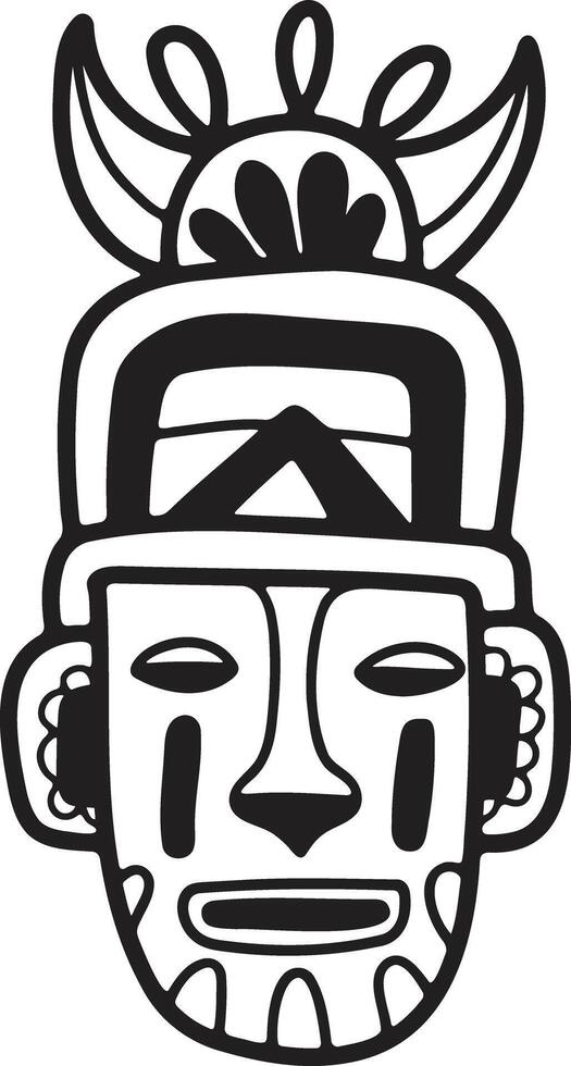mano disegnato tribale maschera nel piatto stile vettore
