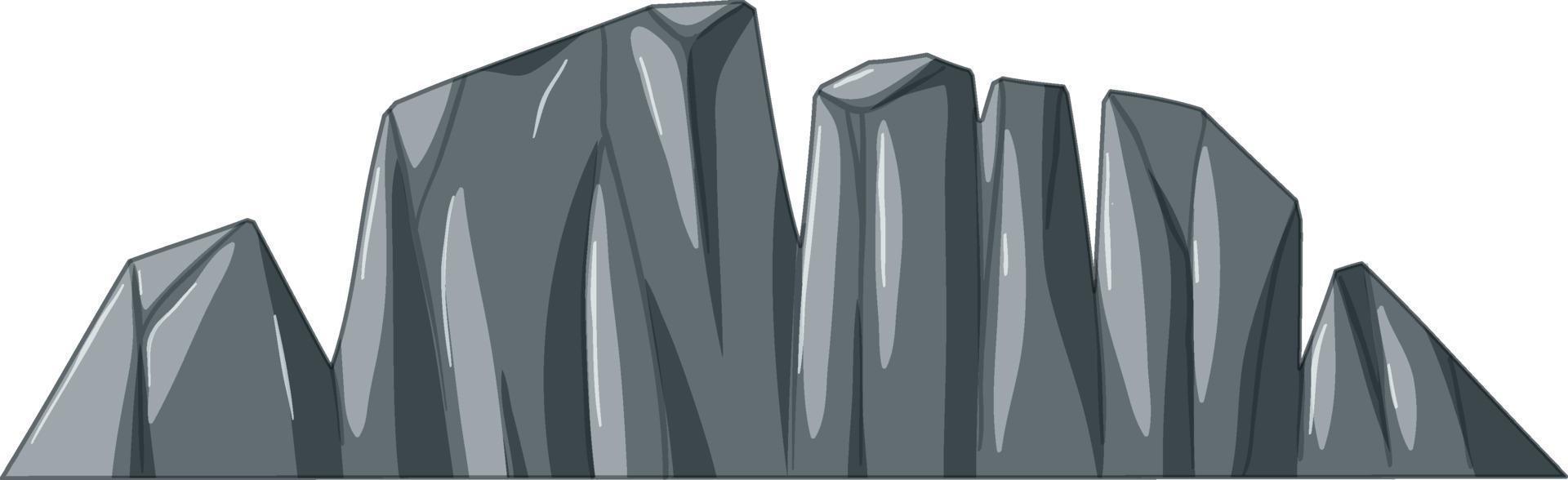 vulcano di montagna di pietra in stile cartone animato vettore