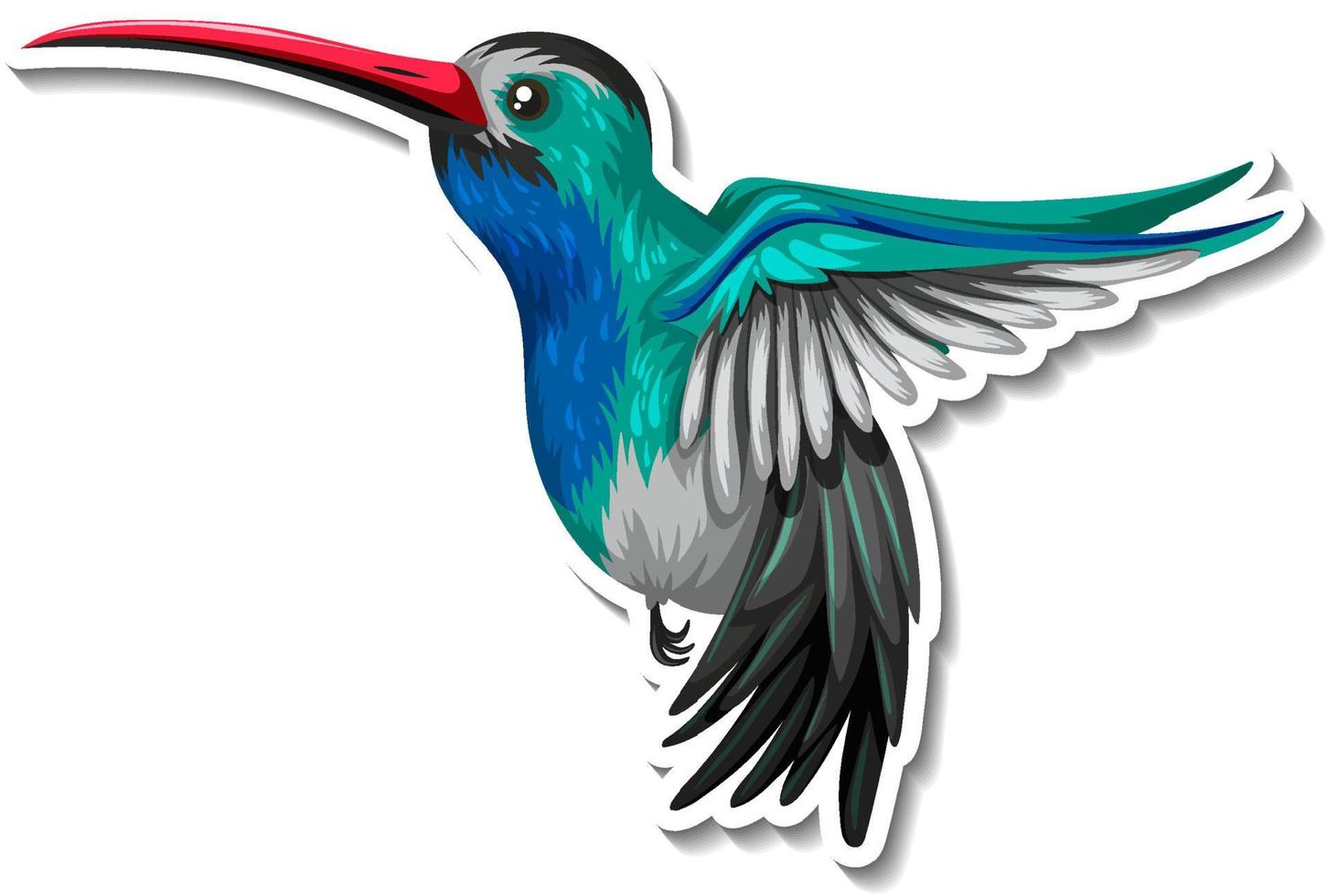 adesivo cartone animato animale colibrì vettore