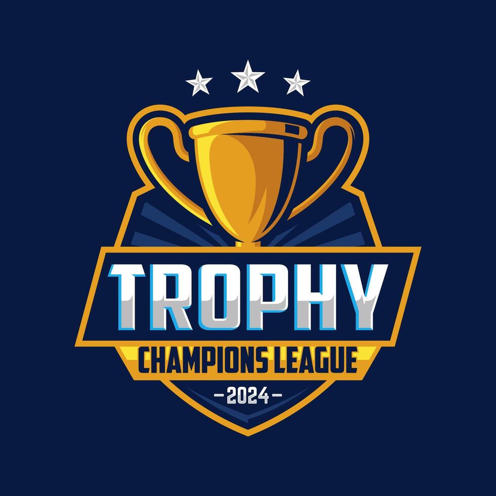 trofeo portafortuna logo design vettore modello. trofeo distintivo illustrazione per sport squadra.