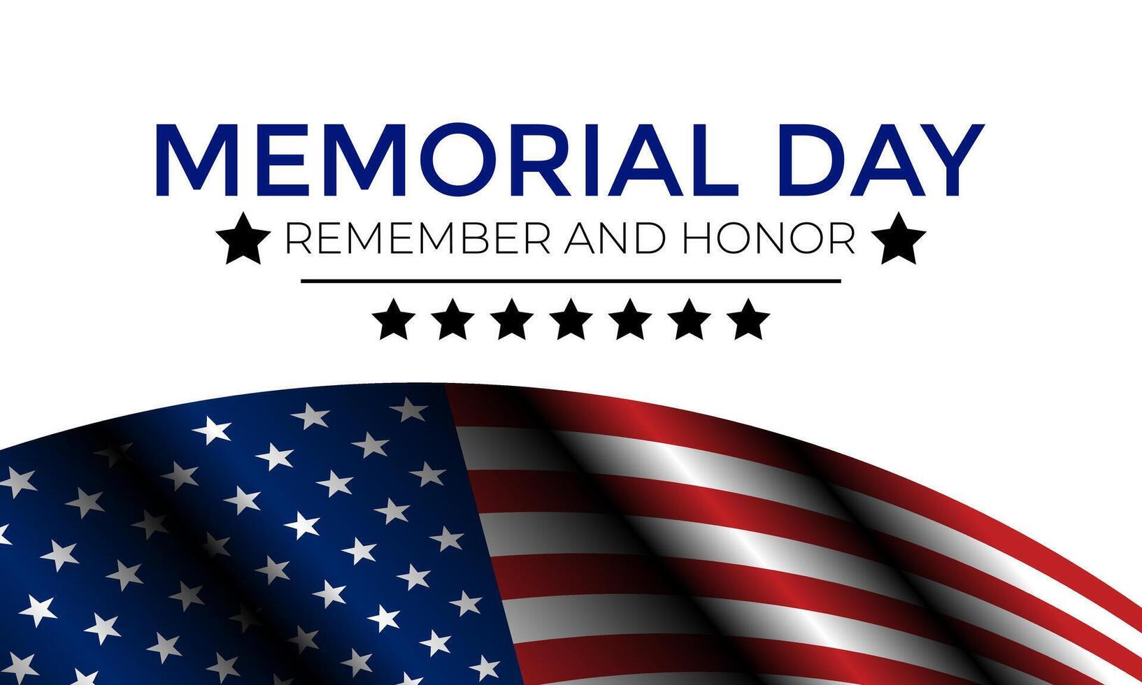 memoriale giorno - ricorda e onore con buio blu sfondo con stelle, strisce, il unito stati bandiera. bandiera manifesto, aviatore e sfondo design. vettore