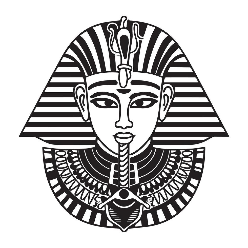 egiziano Faraone maschera con un' nero e bianca design vettore