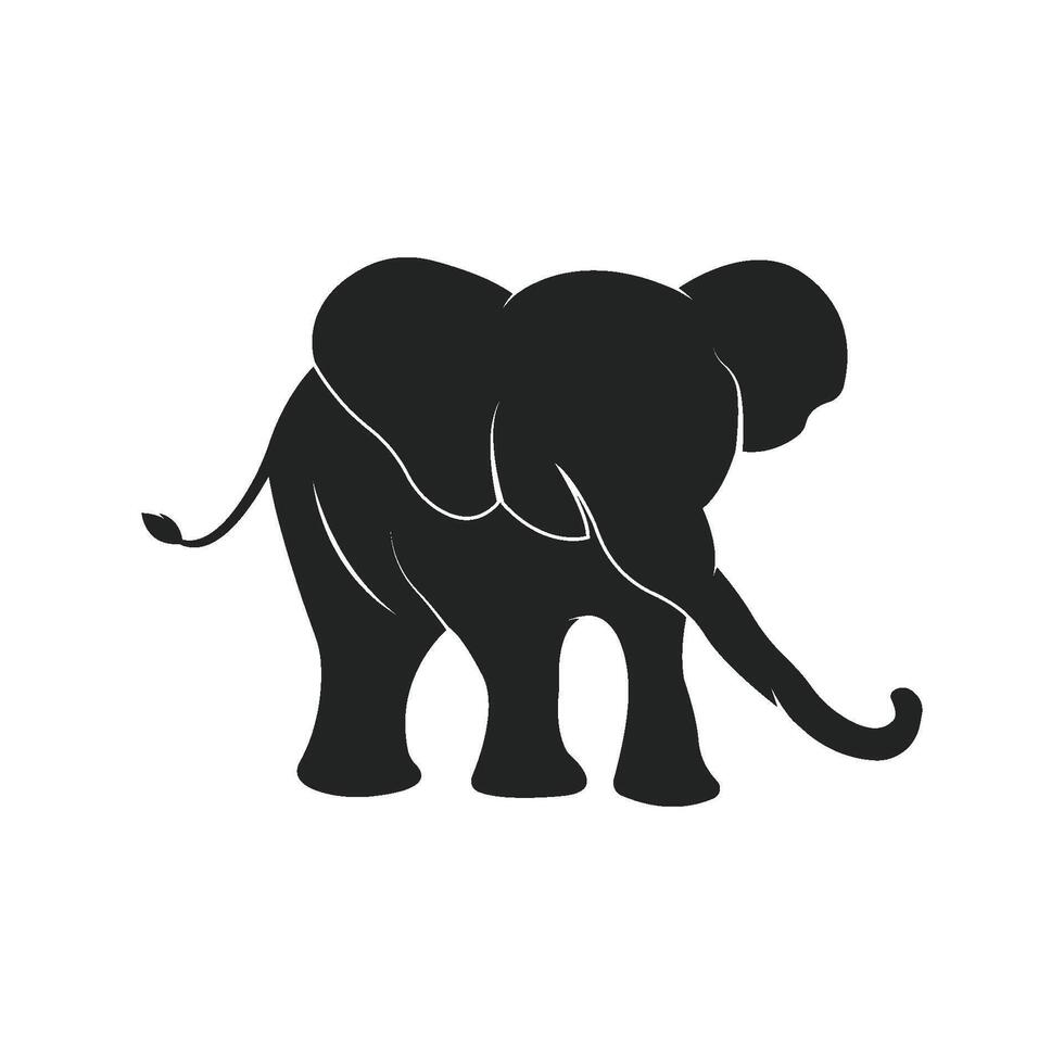 vettore illustrazione di elefante sagome su bianca sfondo.