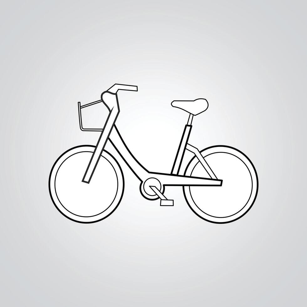 Vintage ▾ bicicletta, unico icona, ciclo logo con un' argento sfondo. vettore illustrazione