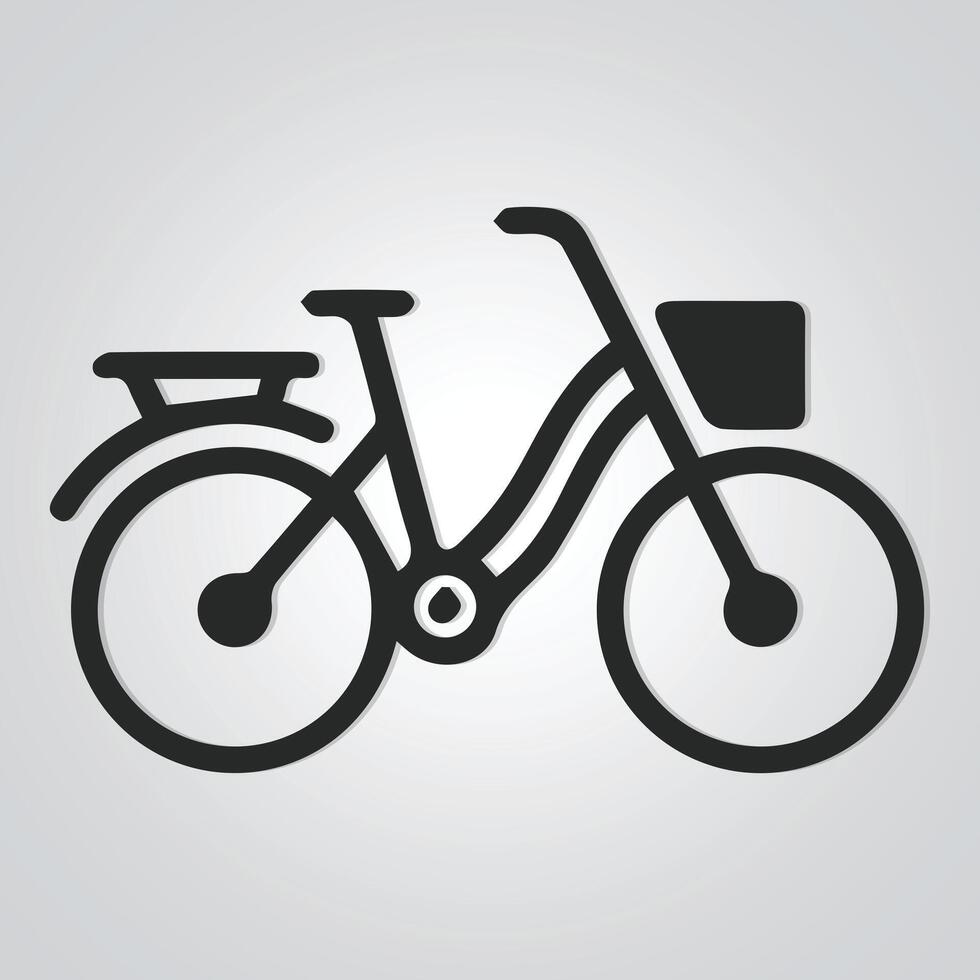 secchio bicicletta unico icona su argento sfondo. vettore illustrazione