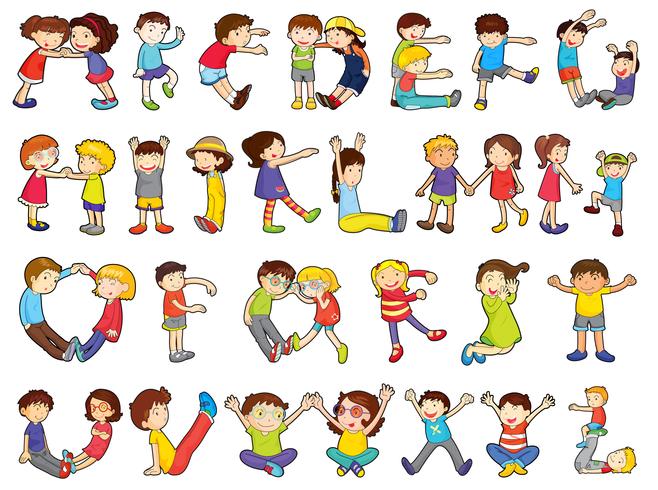 alfabeti nelle attività per bambini vettore
