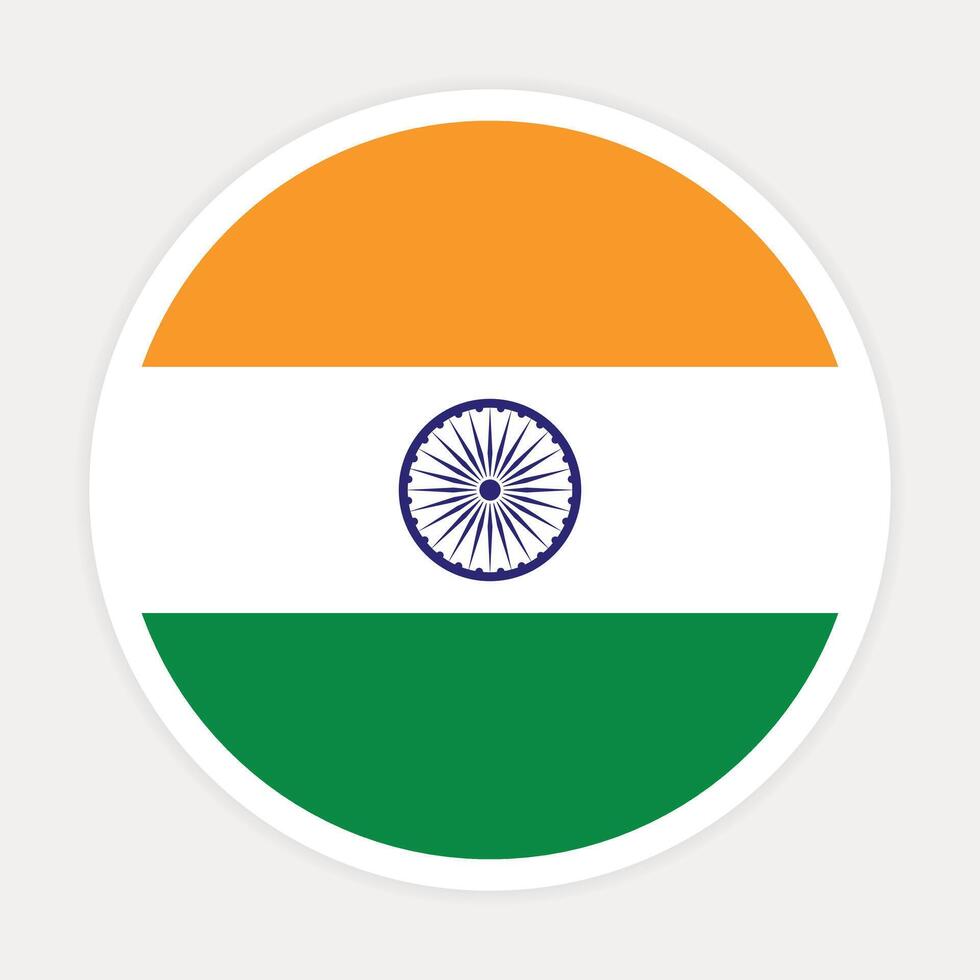India nazionale bandiera vettore icona design. India cerchio bandiera. il giro di India bandiera.