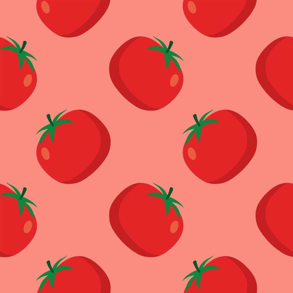 rosso pomodori senza soluzione di continuità modello vettore illustrazione. fresco verdure. cibo sfondo. grande per cibo involucro carta, confezione. ecologico vegetariano cibo sfondo. azienda agricola mercato Prodotto.