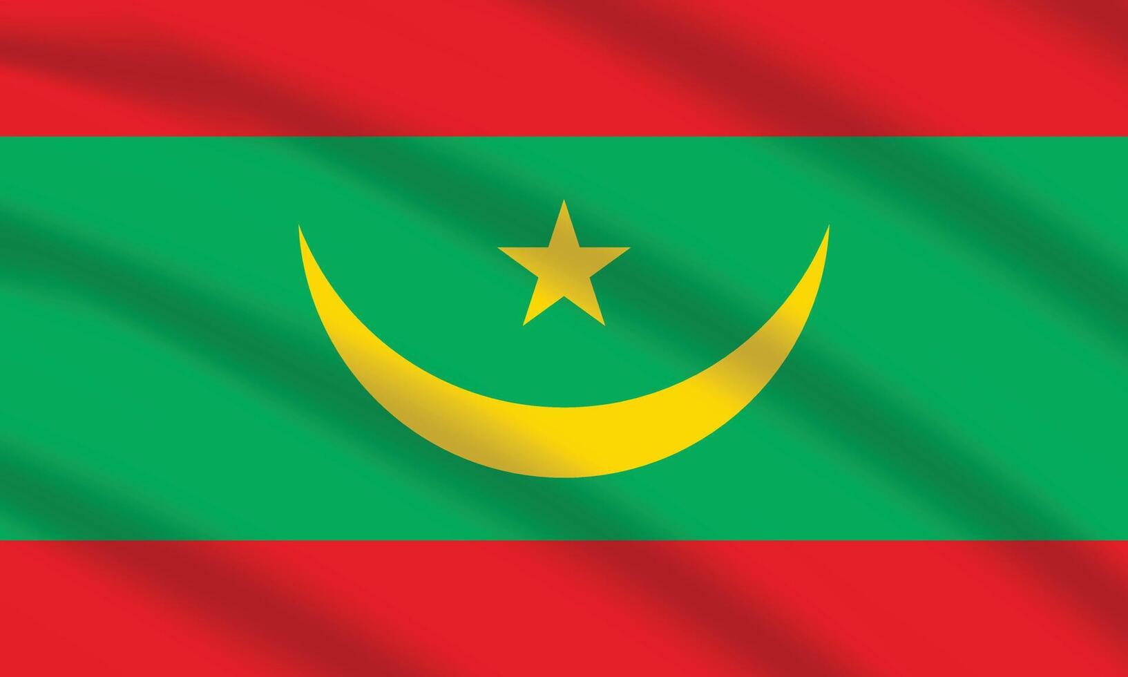 piatto illustrazione di mauritania nazionale bandiera. mauritania bandiera design. mauritania onda bandiera. vettore