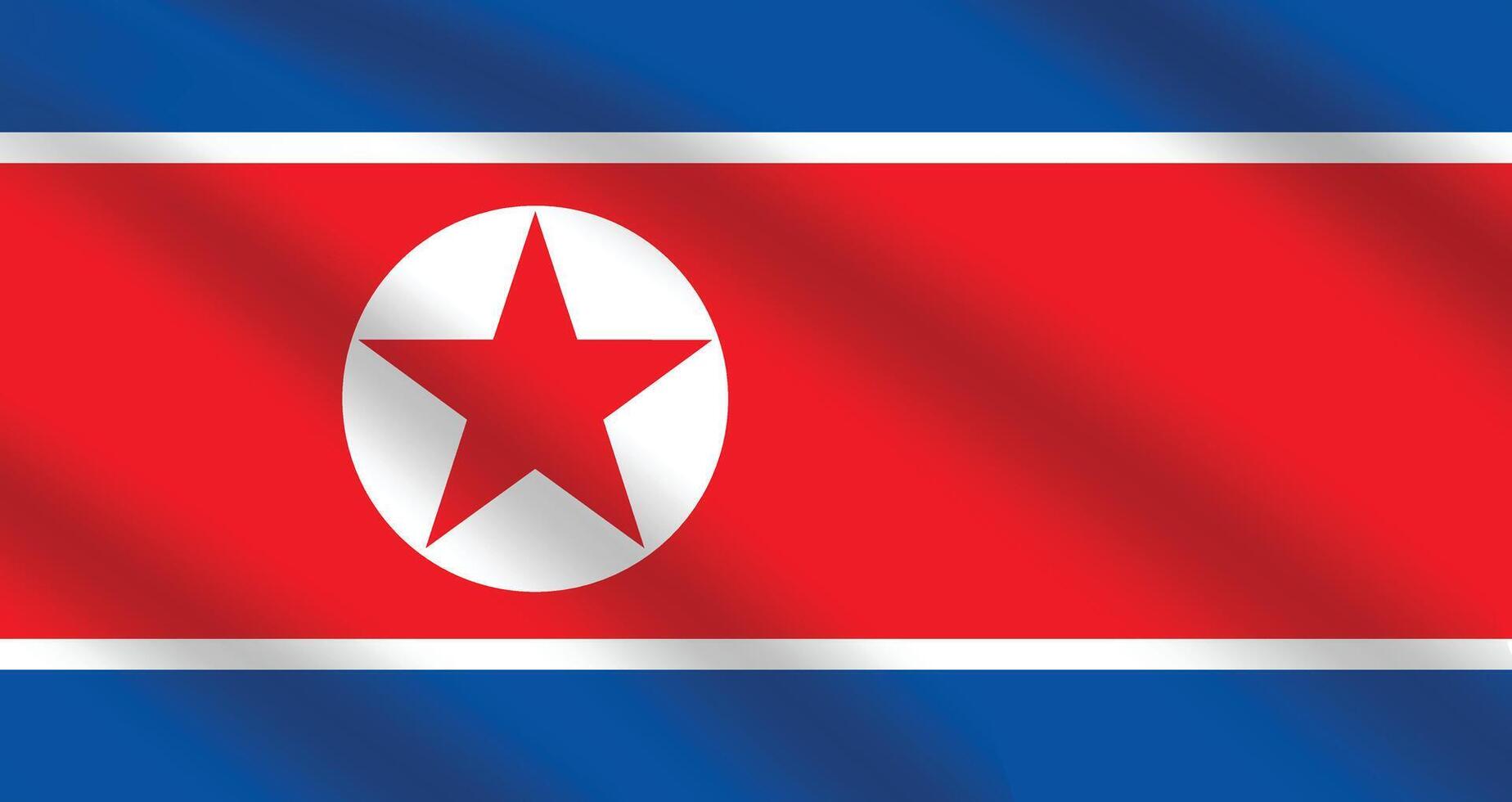 piatto illustrazione di il nord Corea nazionale bandiera. nord Corea bandiera design. nord Corea onda bandiera. vettore