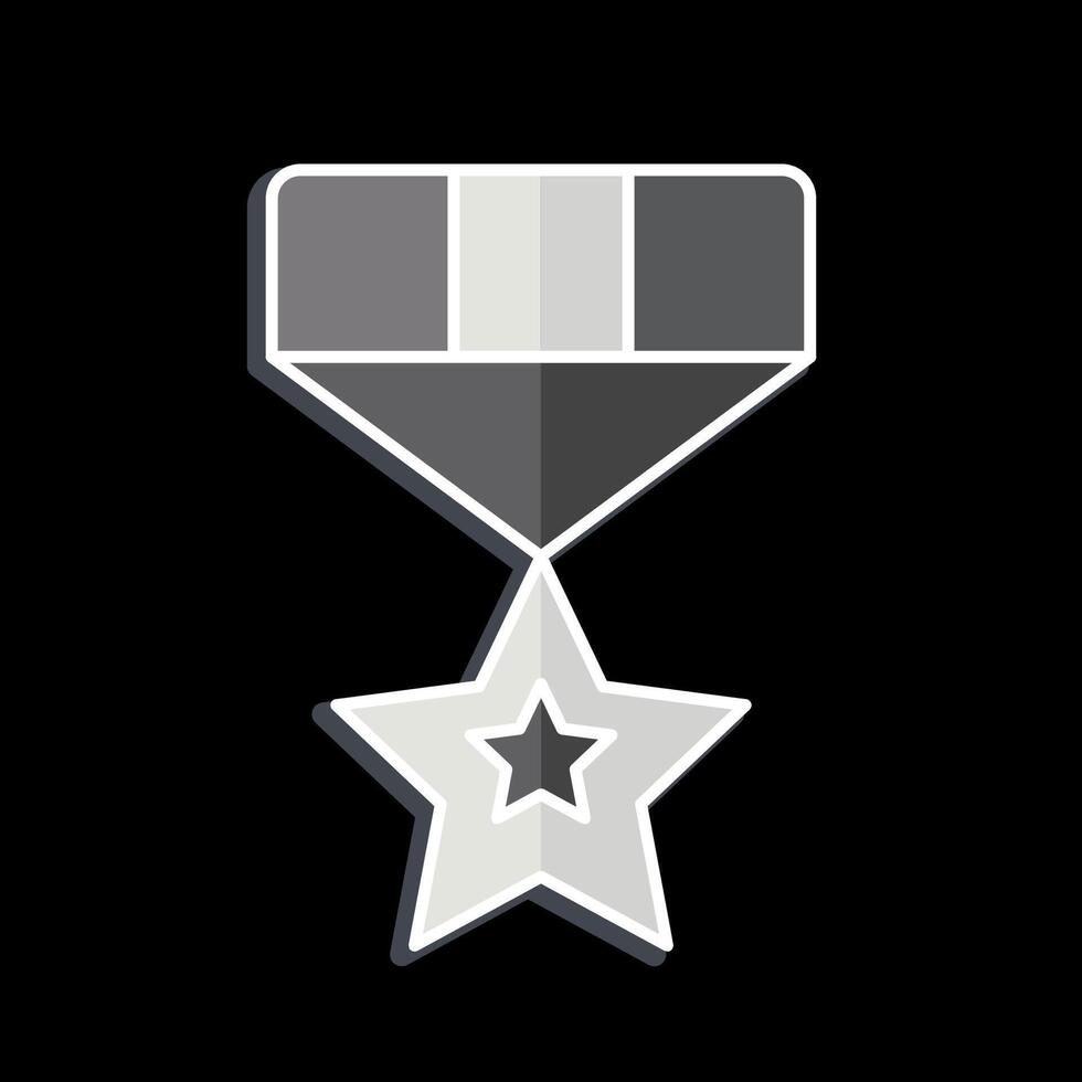 icona rango distintivo. relazionato per militare e esercito simbolo. lucido stile. semplice design illustrazione vettore