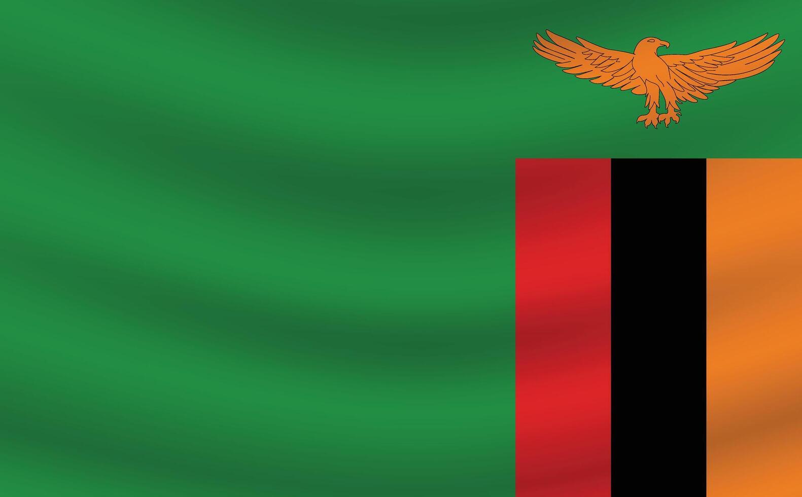 piatto illustrazione di Zambia nazionale bandiera. Zambia bandiera design. Zambia onda bandiera. vettore