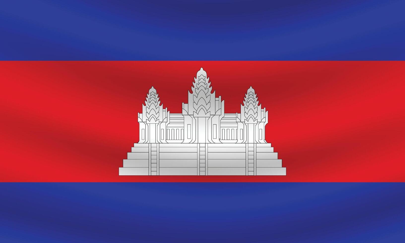 piatto illustrazione di il cambogiano bandiera. Cambogia nazionale bandiera design. Cambogia onda bandiera. vettore