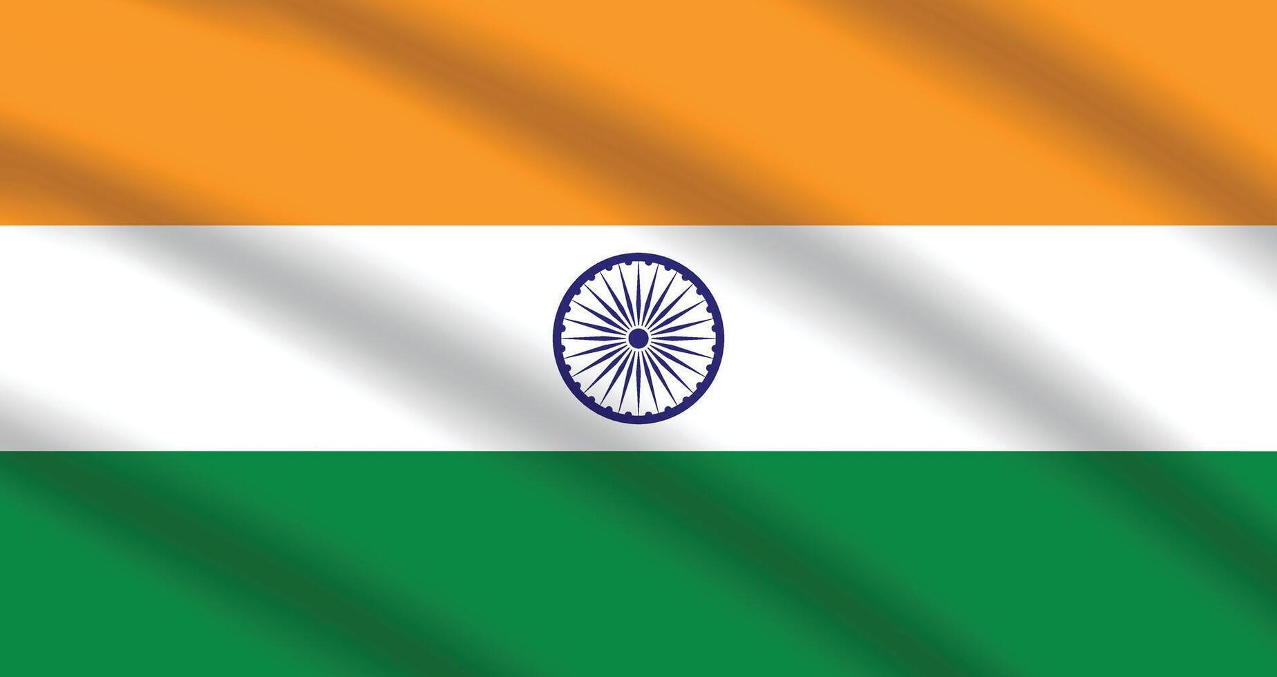 piatto illustrazione di il India bandiera. India nazionale bandiera design. India onda bandiera. vettore