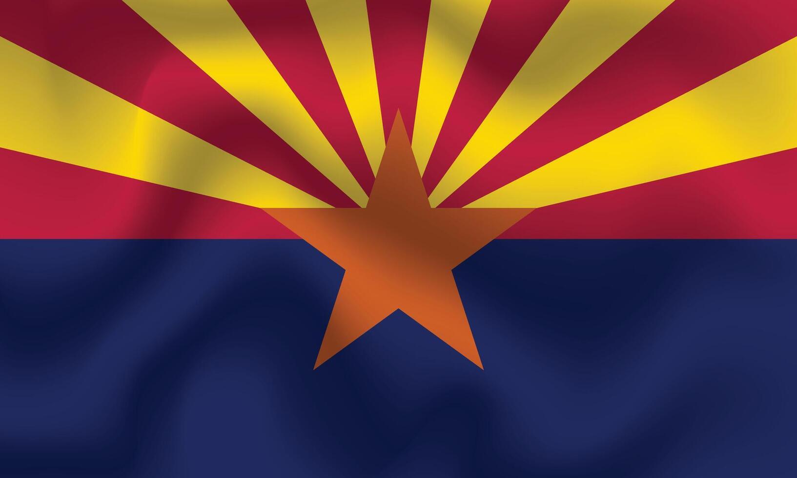 piatto illustrazione di Arizona stato bandiera. Arizona stato bandiera design. Arizona onda bandiera. vettore