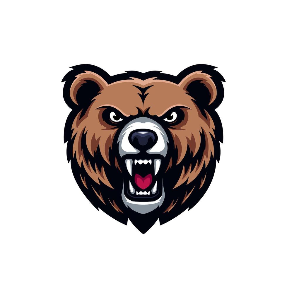 orso logo esport aggressivo concetto vettore