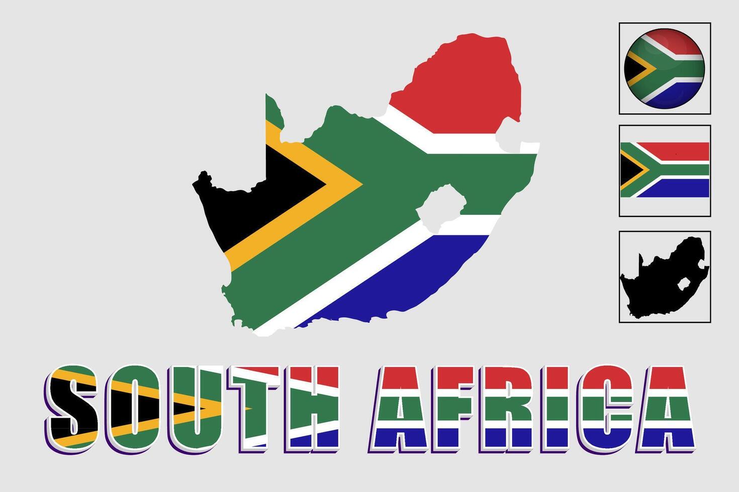 Sud Africa e carta geografica nel un' vettore grafico