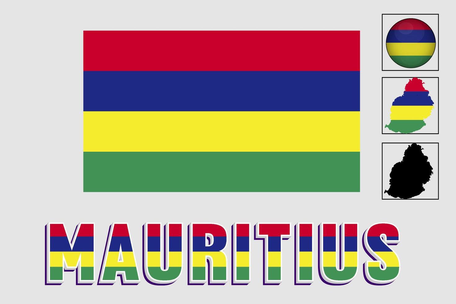 mauritius carta geografica e bandiera nel vettore illustrazione