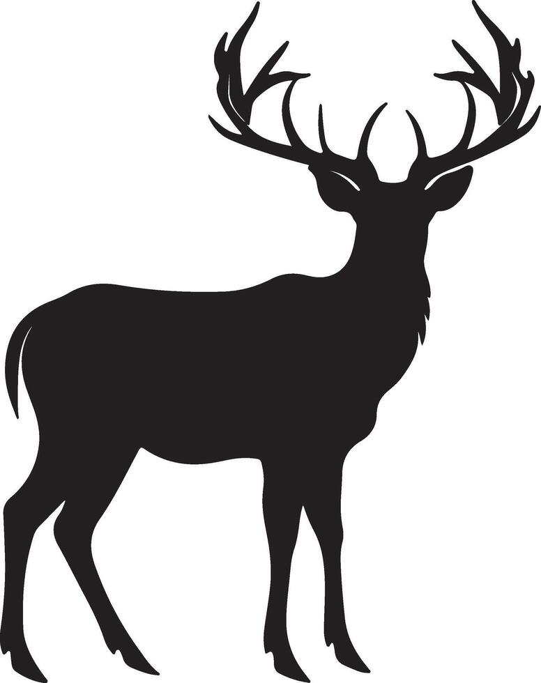 cervo silhouette vettore illustrazione bianca sfondo
