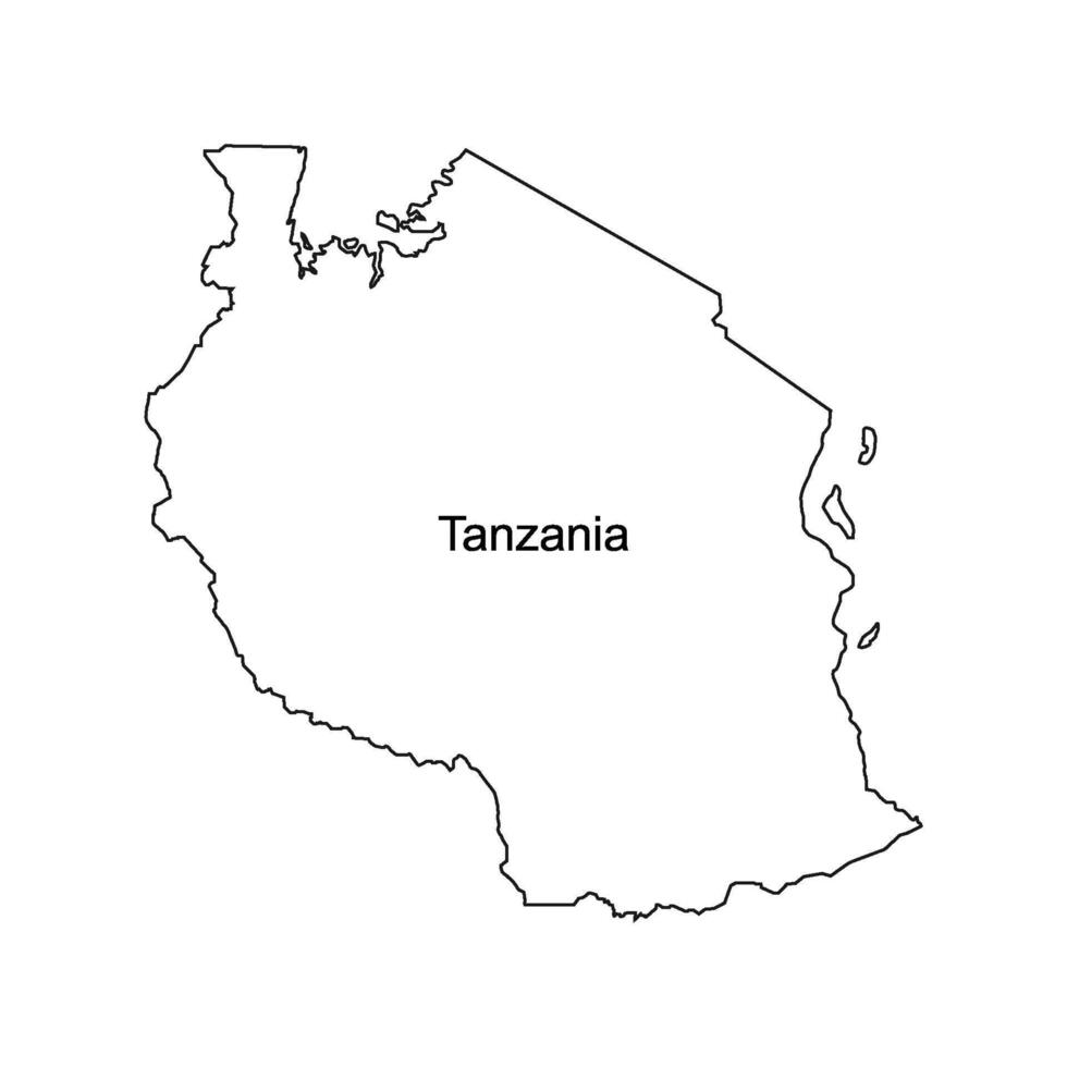 Tanzania carta geografica icona vettore