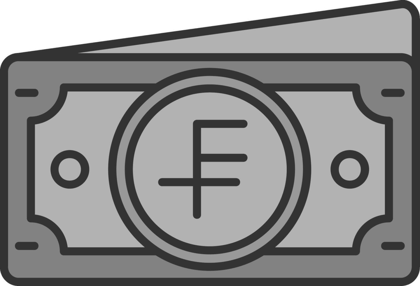 svizzero franco linea pieno in scala di grigi icona vettore