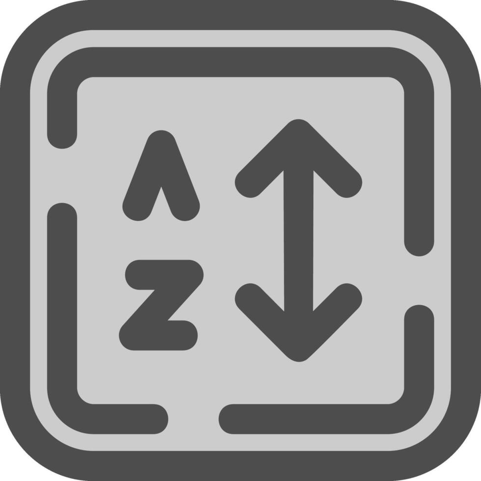 alfabetico ordine linea pieno in scala di grigi icona vettore