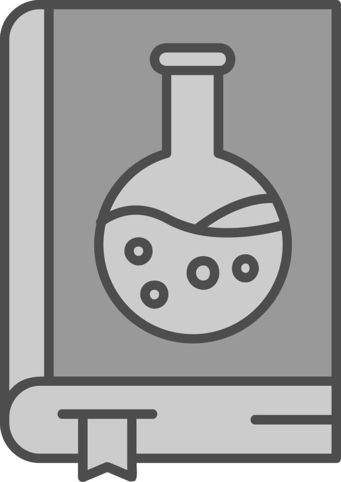 chimica libro linea pieno in scala di grigi icona vettore