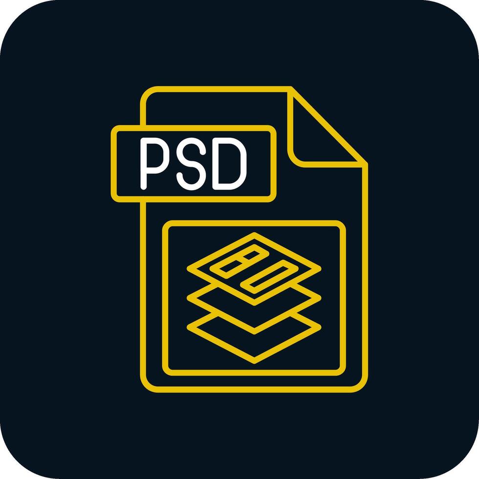 PSD file formato linea giallo bianca icona vettore
