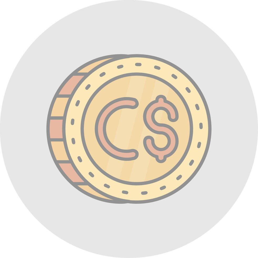 canadese dollaro linea pieno leggero cerchio icona vettore